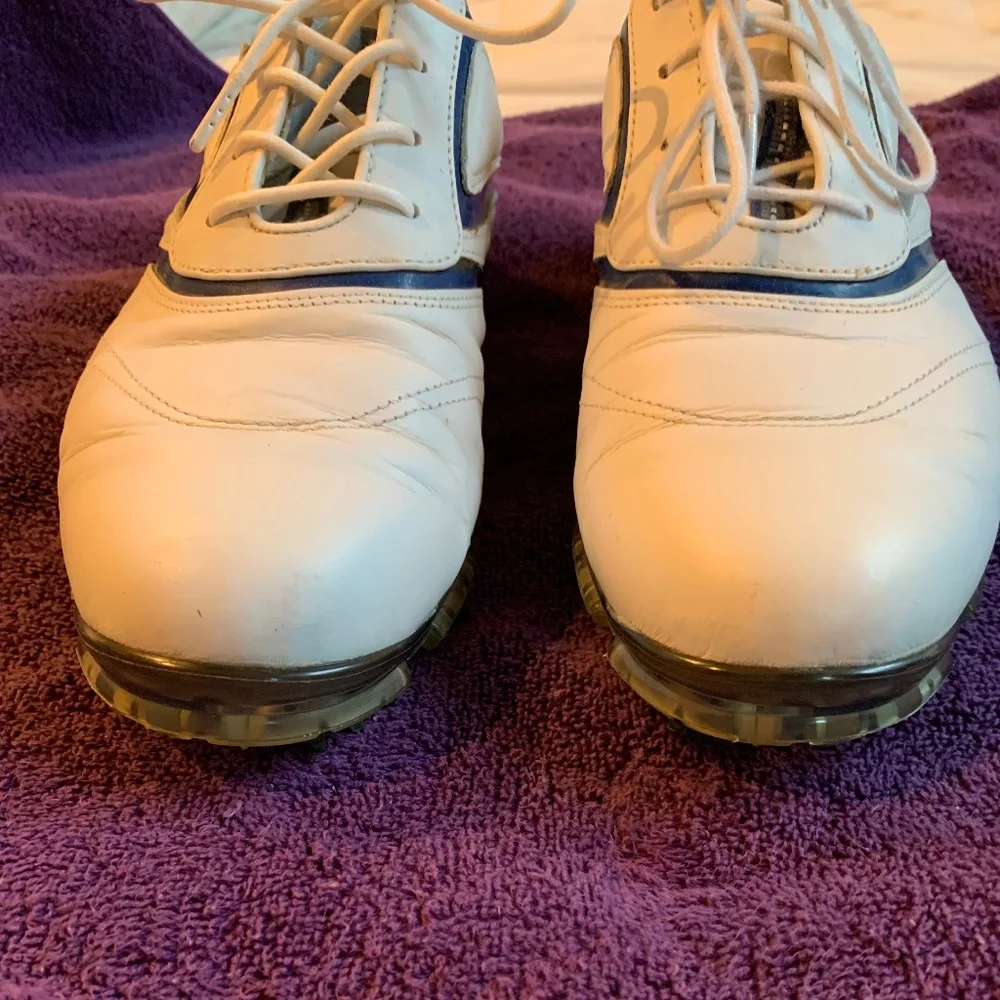 Foot Joy White/Royal Blue Leather Golf Shoes sz 8.5 M